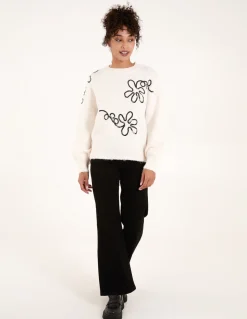 Abstract Flower Sequin Jumper