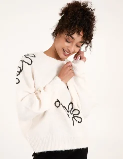 Abstract Flower Sequin Jumper