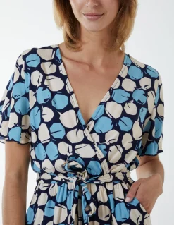 Abstract Honeycomb Cross Over Jumpsuit