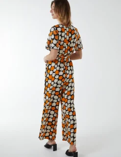 Abstract Honeycomb Cross Over Jumpsuit