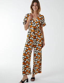 Abstract Honeycomb Cross Over Jumpsuit