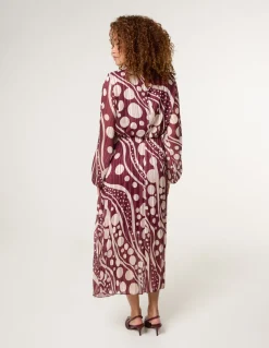 Abstract Polka Dot Dress And Metallic Striped Dress
