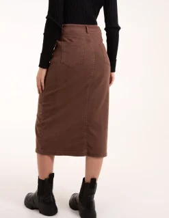 Acid Wash Denim Mid Skirt