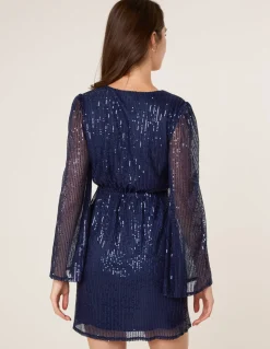 Angel Sleeve Sequin Mini Dress