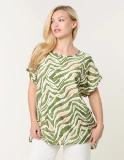 Animal Printed Diamante Detailed Top