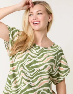 Animal Printed Diamante Detailed Top