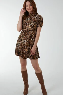 Animal Print Smock Dress