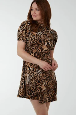 Animal Print Smock Dress