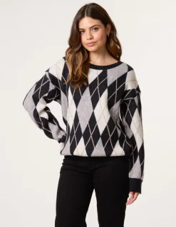 Argyle-Patterned Knit Jumper