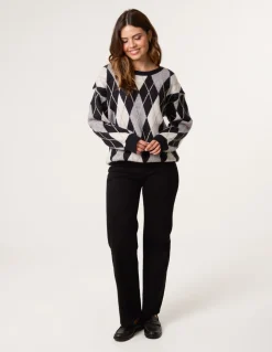 Argyle-Patterned Knit Jumper
