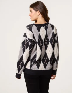 Argyle-Patterned Knit Jumper