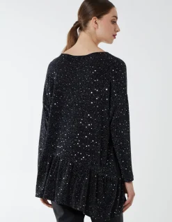 Asymmetric Hem Batwing Oversized Top