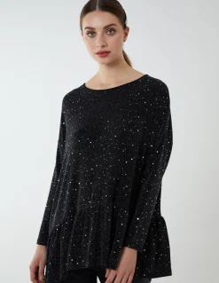 Asymmetric Hem Batwing Oversized Top