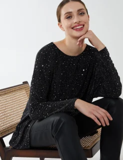 Asymmetric Hem Batwing Oversized Top