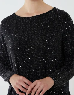 Asymmetric Hem Batwing Oversized Top