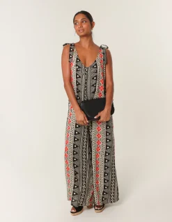 Aztec Tie Shoulder Jumpsuit