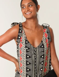 Aztec Tie Shoulder Jumpsuit
