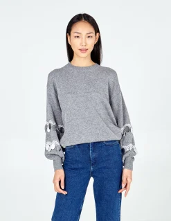 Balloon Sequin Disc Sleeve Jumper