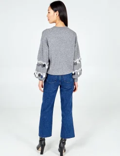 Balloon Sequin Disc Sleeve Jumper