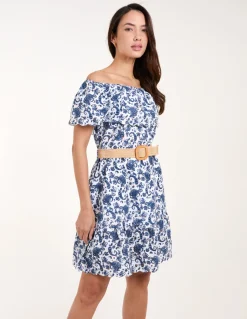Bardot Broderie Mini Belted Dress