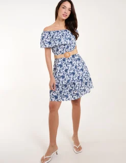 Bardot Broderie Mini Belted Dress