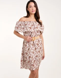 Bardot Broderie Mini Belted Dress