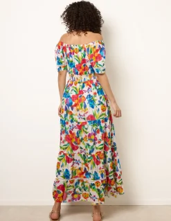 Bardot Tassel Tie Tiered Maxi Dress