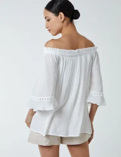 Bardot Tie Front Top