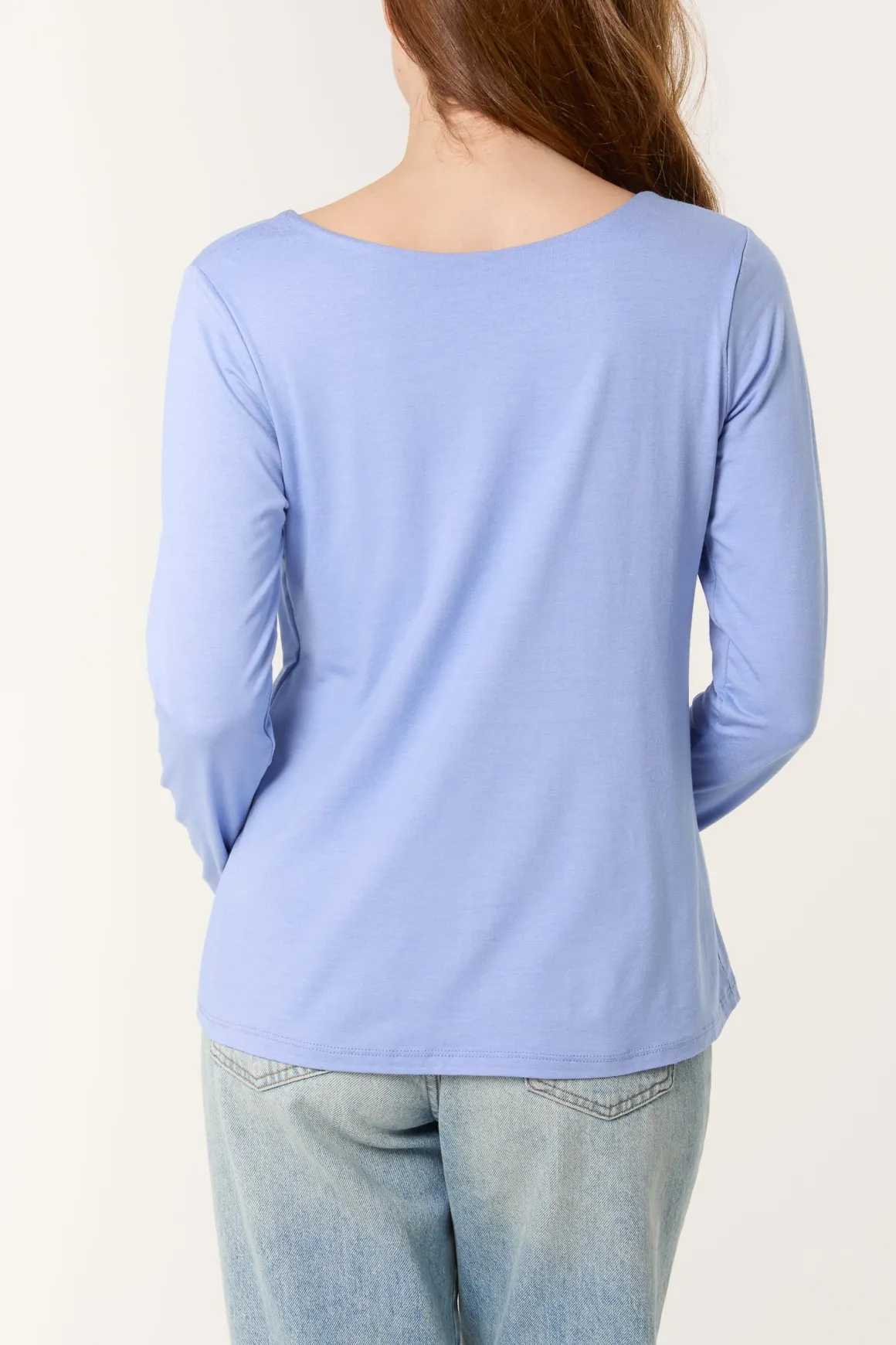 Basic V Neck Long Sleeve Blouse