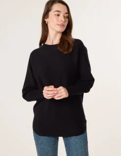 Batwing Jumper With Back Diamante Detailing