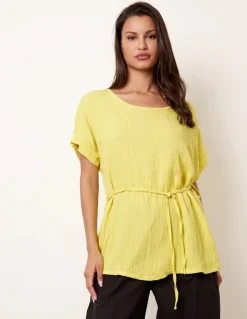 Belted Wide Sleeve Top
