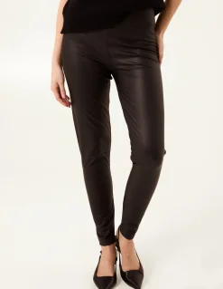 Black High Waist PU Elasticated Leggings