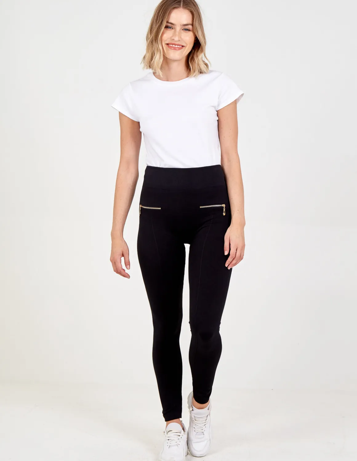 Black Slim Fit Trousers With Zips