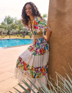 Bright Print Tiered Dress