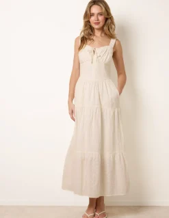Broderie Button Down Maxi Dress