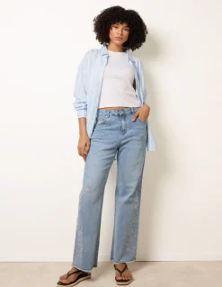 Broidery Side Detail Jeans
