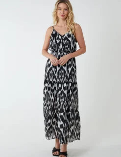 Brushed Print Wrap Dress