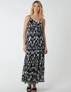 Brushed Print Wrap Dress