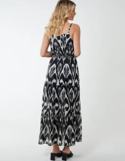 Brushed Print Wrap Dress