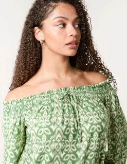 Bubble Hem Bardot Top