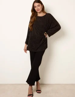 Buckle Metallic Top