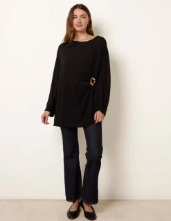 Buckle Metallic Top