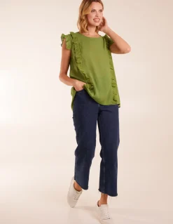 Button Back Frill Top