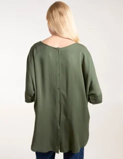 Button Back Viscose Top