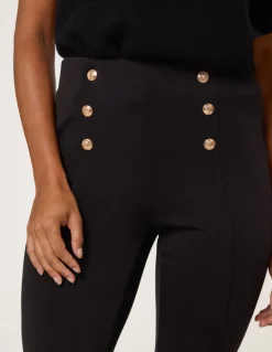 Button Detail Shaping Pants