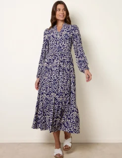 Button Front Collared Midi Dress