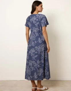 Button Front Midi Dress