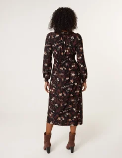 Button Front Midi Dress