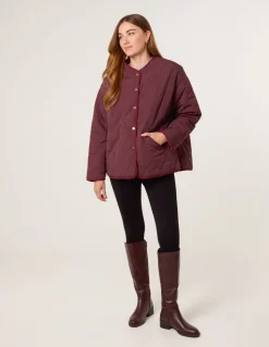 Button Front Quilted Jacket