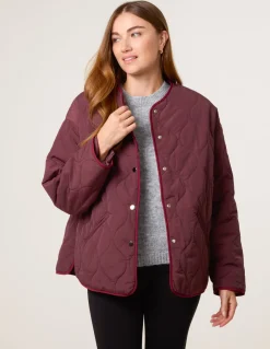 Button Front Quilted Jacket